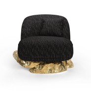 Fauteuil 145 - Angra - Siège en bois tapissé de polyester noir - Pacific Compagnie.