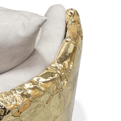 Fauteuil 145 - Imperfectio - Unique armchair design with solid wood and polished brass materials - Pacific Compagnie.