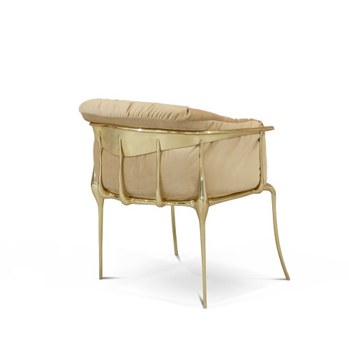 Fauteuil 145 - N11 - Brass accent armchair with dimension W 50 CM, D 50 CM, H 71 CM - Pacific Compagnie.