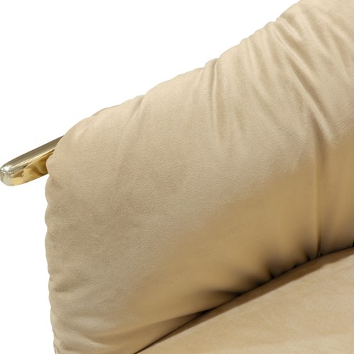 Fauteuil 145 - N11 | Chaise en laiton massif poli et tissu synthétique effet suède pour une décoration élégante - Pacific Compag