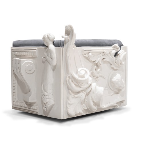 Fauteuil 145 - Versailles - Siège en bois et acrylique avec accoudoirs hauts de 75 cm, conception unique de la marque Boca Do Lo