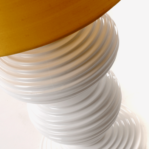 Lampe de table 145 - Union | Lampe de table 145-Union avec abat-jour en soie et métal plaqué nickel - Pacific Compagnie.