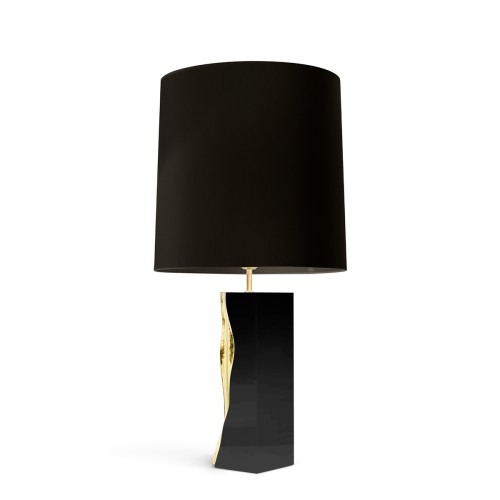 Lampe de table 145 - Lapiaz - Table lamp with organic polished brass accents and stainless steel construction - Pacific Compagni