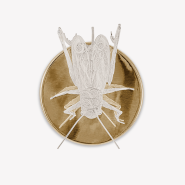 Lampe murale 145 - Filigree Cricket - 100% silver filigree and polished brass plate wall light - Pacific Compagnie.