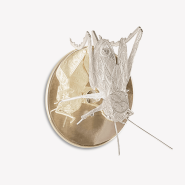 Lampe murale 145 - Filigree Cricket - Brass wall lamp with silver filigree detail - Pacific Compagnie.