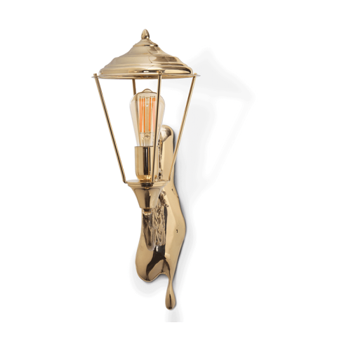 Lampe murale 145 - Lumiere - Brass wall lamp with glass lantern, elegant home decor - Pacific Compagnie.