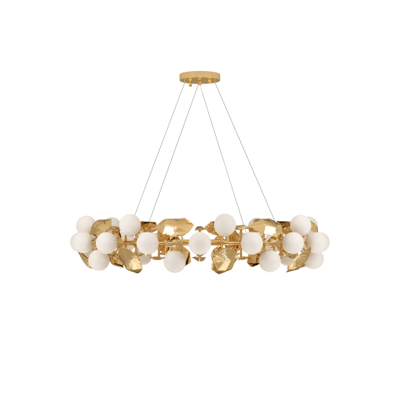 Lampe suspension 145 - Hera Ronde - Small sized brass and transparent suspension lamp - Pacific Compagnie.