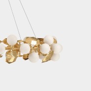 Lampe suspension 145 - Hera Ronde - Luxury XL suspension lamp with brass and white finish - Pacific Compagnie.