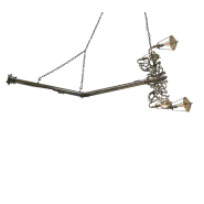 Lampe suspension 145 - Lumiere - Lampe en laiton avec cinq points lumineux, finition patinée - Pacific Compagnie.