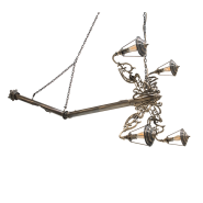 Lampe suspension 145 - Lumiere - Elegant suspension lamp made of brass with casting molds - Pacific Compagnie.