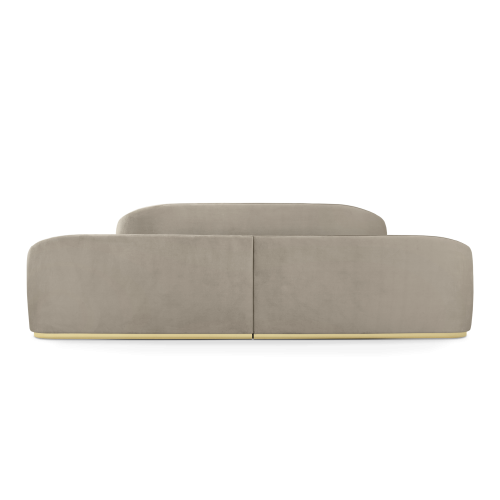 Lit 145 - Odette - Chambre à coucher élégante avec lit en bois et revêtement velours - Pacific Compagnie.