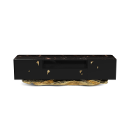 Meuble TV 145 - Angra - Luxury TV cabinet in Sahara Noir and Black - Pacific Compagnie.