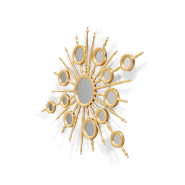 Miroir 145 - Apollo - Gold luxury mirror with wooden frame - Pacific Compagnie.