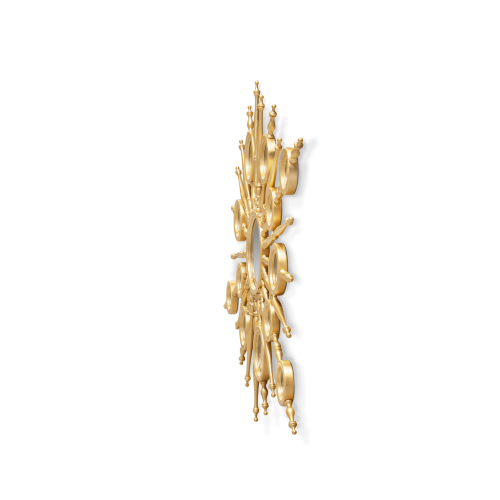 Miroir 145 - Apollo - Round gold leaf mirror with glossy finish - Pacific Compagnie.