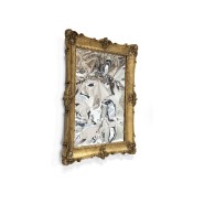 Miroir 145 - D. Dinis Fragmented - Aged gold leaf framed mirror with clear mirror, decorative accents - Pacific Compagnie.