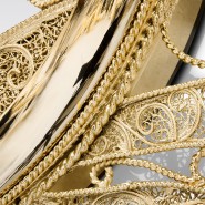 Miroir 145 - Filigree - Ornate gold plated brass mirror with intricate filigree jewellery techniques - Pacific Compagnie.