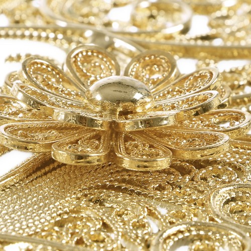 Miroir 145 - Filigree - Large gold and nickel mirror with decorative convex shape - Pacific Compagnie.