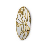 Miroir 145 - Glance - Gold and chrome finished mirror with intricate wood details - Pacific Compagnie.