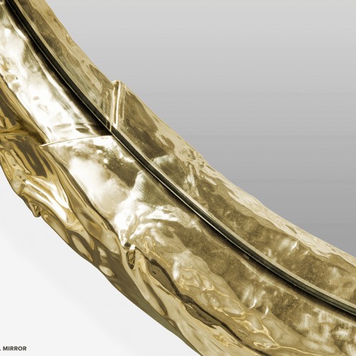 Miroir 145 - Halo - Luxury polished brass mirror with unique frame design - Pacific Compagnie.