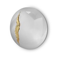 Miroir 145 - Lapiaz - Miroir design en acier inoxydable et laiton martelé, diamètre 150 cm - Pacific Compagnie.