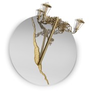 Miroir 145 - Lumiere Round - Round mirror with stainless steel and brass details - Pacific Compagnie.