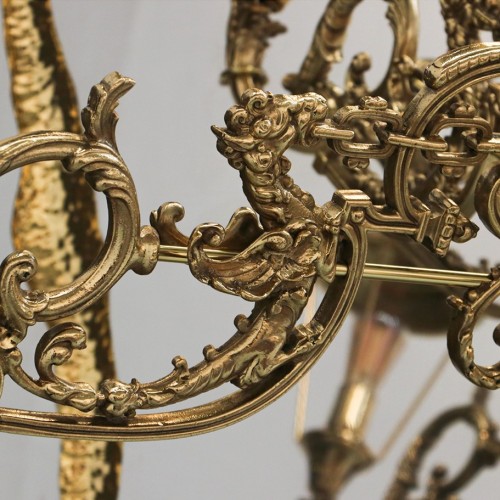 Miroir 145 - Lumiere Round - Gold and stainless steel accents on a round mirror - Pacific Compagnie.