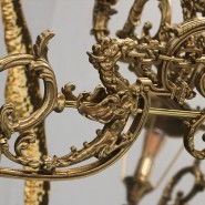 Miroir 145 - Lumiere Round - Gold and stainless steel accents on a round mirror - Pacific Compagnie.