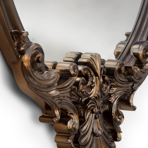 Miroir 145 - Marie Antoinette - Miroir de style, décor intérieur en bois laqué noir, élégant - Pacific Compagnie.