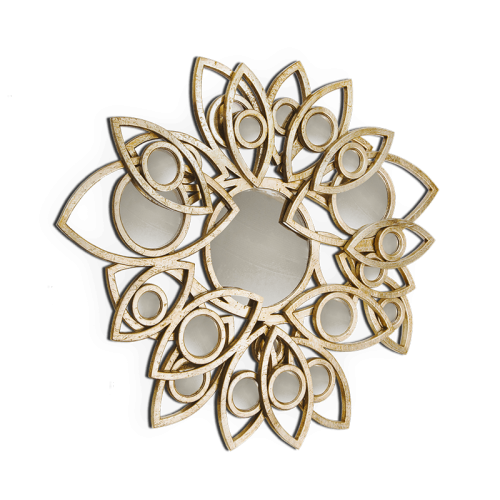 Miroir 145 - Neapoli | Miroir en argent avec support métallique et vernis - Pacific Compagnie.