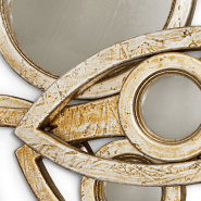 Miroir 145 - Neapoli - Miroir en bois et feuille d'argent avec patine translucide, décoration intérieure de luxe - Pacific Compa