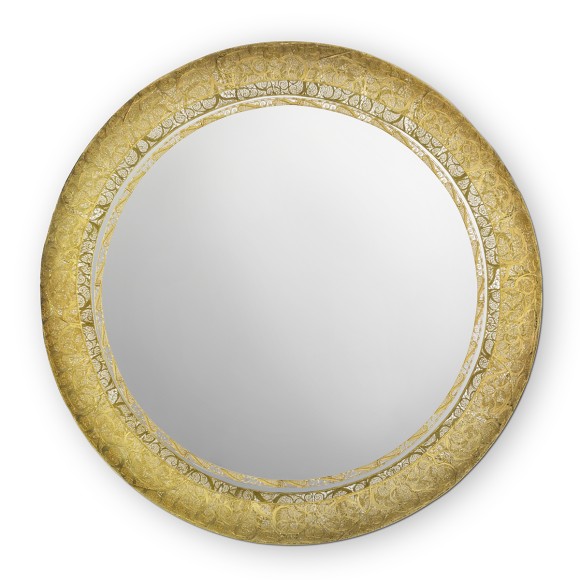 Miroir 145 - Ring Filigree | Miroir 145-Ring Filigree haut de gamme avec matière en cordons de laiton - Pacific Compagnie.