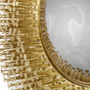 Miroir 145 - Robin - Round mirror with polished brass and nickel finish - Pacific Compagnie.