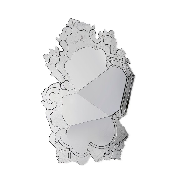 Miroir 145 - Venice - Elegant mirrored glass with darkened red finish - Pacific Compagnie.