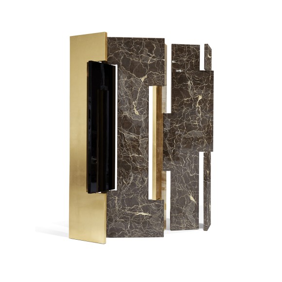 Paravent 145 - Avenue - Handcrafted wood and gold leaf details on a premium room divider - Pacific Compagnie.