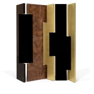 Paravent 145 - Avenue - Gold leaf detailing on a modern folding screen - Pacific Compagnie.