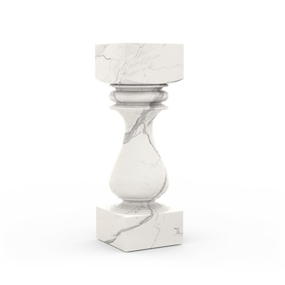 Piédestal 145 - Pietra - Luxury white marble pedestal for decorative items - Pacific Compagnie.