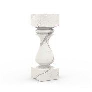 Piédestal 145 - Pietra - Luxury white marble pedestal for decorative items - Pacific Compagnie.