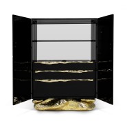 Placard 145 - Angra - Luxury glass and wood storage unit in natural color - Pacific Compagnie.