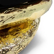 Placard 145 - Angra - Elegant, natural wood and brass cupboard with marble inlays and glass shelves - Pacific Compagnie.