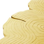 Table à manger 145 - Fortuna - Wood and polished brass dining table with sophisticated brass patina accents - Pacific Compagnie.