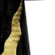 Table à manger 145 - Lapiaz - Meuble de salle à manger en acajou et laiton, style luxueux - Pacific Compagnie.