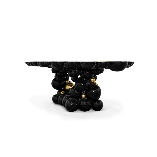 Table à manger 145 - Newton - Modern dining table with black and Walnut Venee finish - Pacific Compagnie.