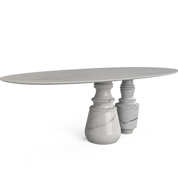 Table à manger 145 - Pietra - Luxury marble dining table with Nero Marquina finish - Pacific Compagnie.