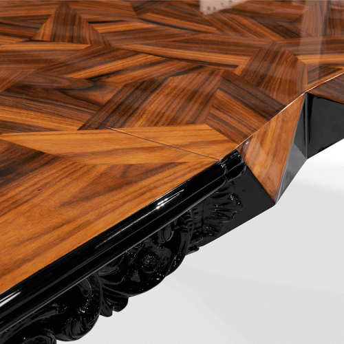 Table à manger 145 - Royal - Version détaillée de la table à manger 145-Royal en palisander veneer - Pacific Compagnie.