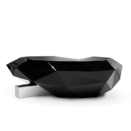 Table basse 145 - Diamond - Table basse en bois et laiton naturel - Pacific Compagnie.