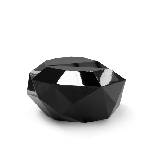 Table basse 145 - Diamond - Table basse en noir et peuplier avec surface en bois - Pacific Compagnie.