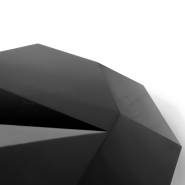 Table basse 145 - Diamond - Modern poplar and black wood center table with stainless steel accents - Pacific Compagnie.