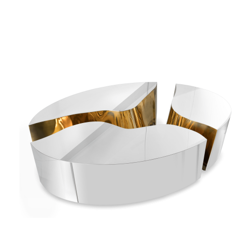 Table basse 145 - Lapiaz - Stunning silver and black center table with contemporary style - Pacific Compagnie.