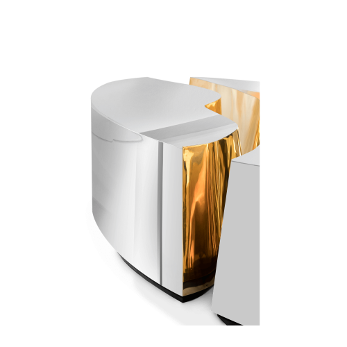 Table basse 145 - Lapiaz - Gorgeous ebony and gold coffee table with sophisticated design - Pacific Compagnie.