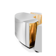 Table basse 145 - Lapiaz - Gorgeous ebony and gold coffee table with sophisticated design - Pacific Compagnie.